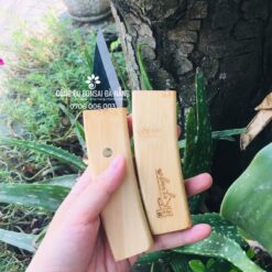 Dao ghép gọt thẹo bonsai cây cảnh hàng cao cấp Ryuga thép đen vỏ tre CGC-21.02