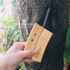 Dao ghép gọt thẹo bonsai cây cảnh hàng cao cấp Ryuga thép đen vỏ tre CGC-21.03