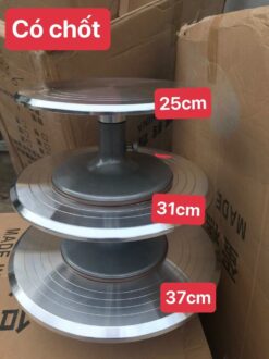 Bàn xoay hợp kim nhôm không gỉ có chốt dùng xoay bonsai, cây cảnh, làm bánh, trưng bày sản phẩm [DCK-18]-3