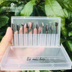 Bộ 10 mũi làm lũa hợp kim dùng làm bonsai, khắc gỗ lũa gắn máy khoan mài mini cốt 3mm DCK-19-2
