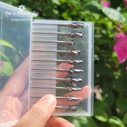 Bộ 10 mũi làm lũa bonsai mini hợp kim vonfram siêu cứng loại rãnh rộng cốt 3mm DCK-19.3-2