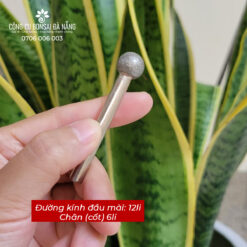 Mũi mài kim cương trục 6mm, đầu tròn dùng để mài rãnh đá, khắc đá, đánh bóng ngọc siêu cứng (8-10-12-14-16-18mm) LBS-06-4